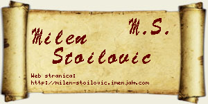 Milen Stoilović vizit kartica